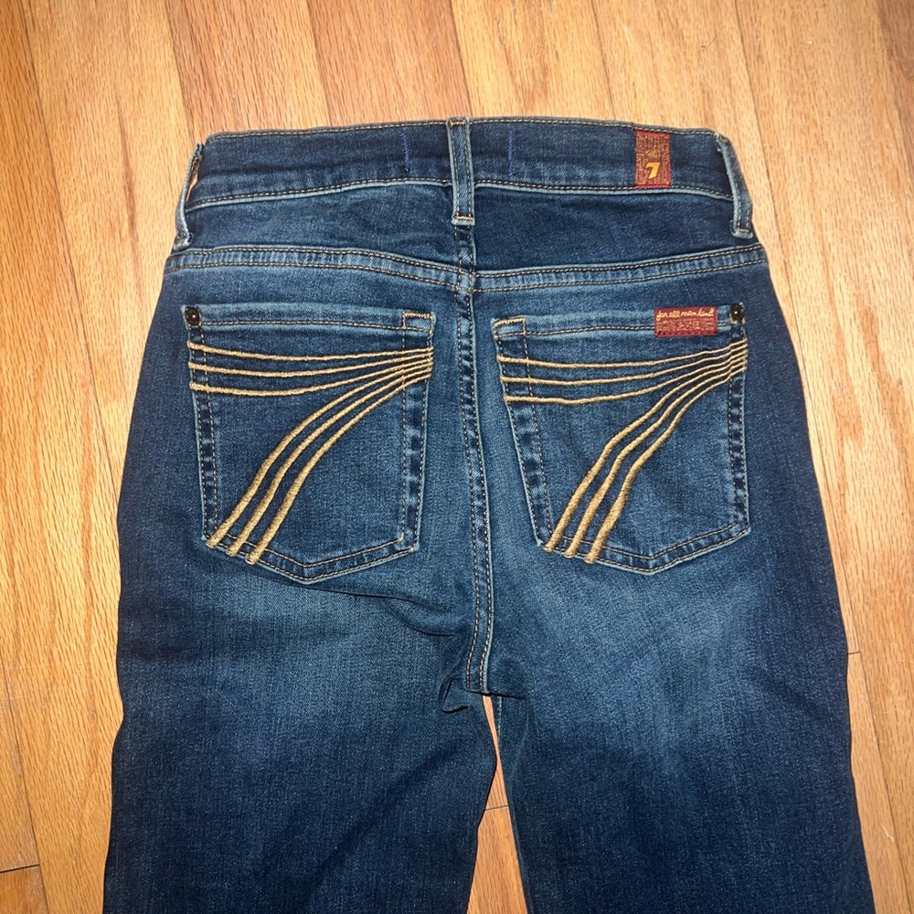 7 For All Mankind Women's Dark Blue Straight Leg Jeans